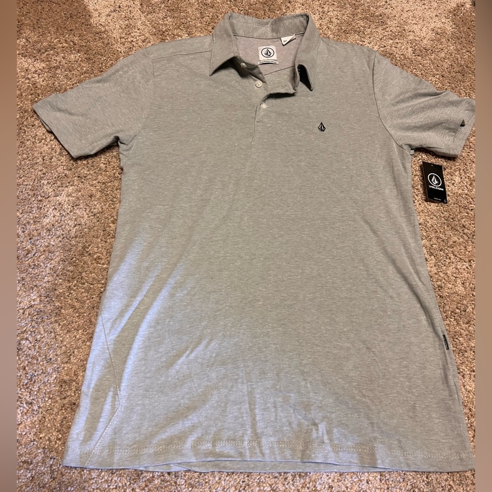 NWT!! Men’s Gray Volcom Polo